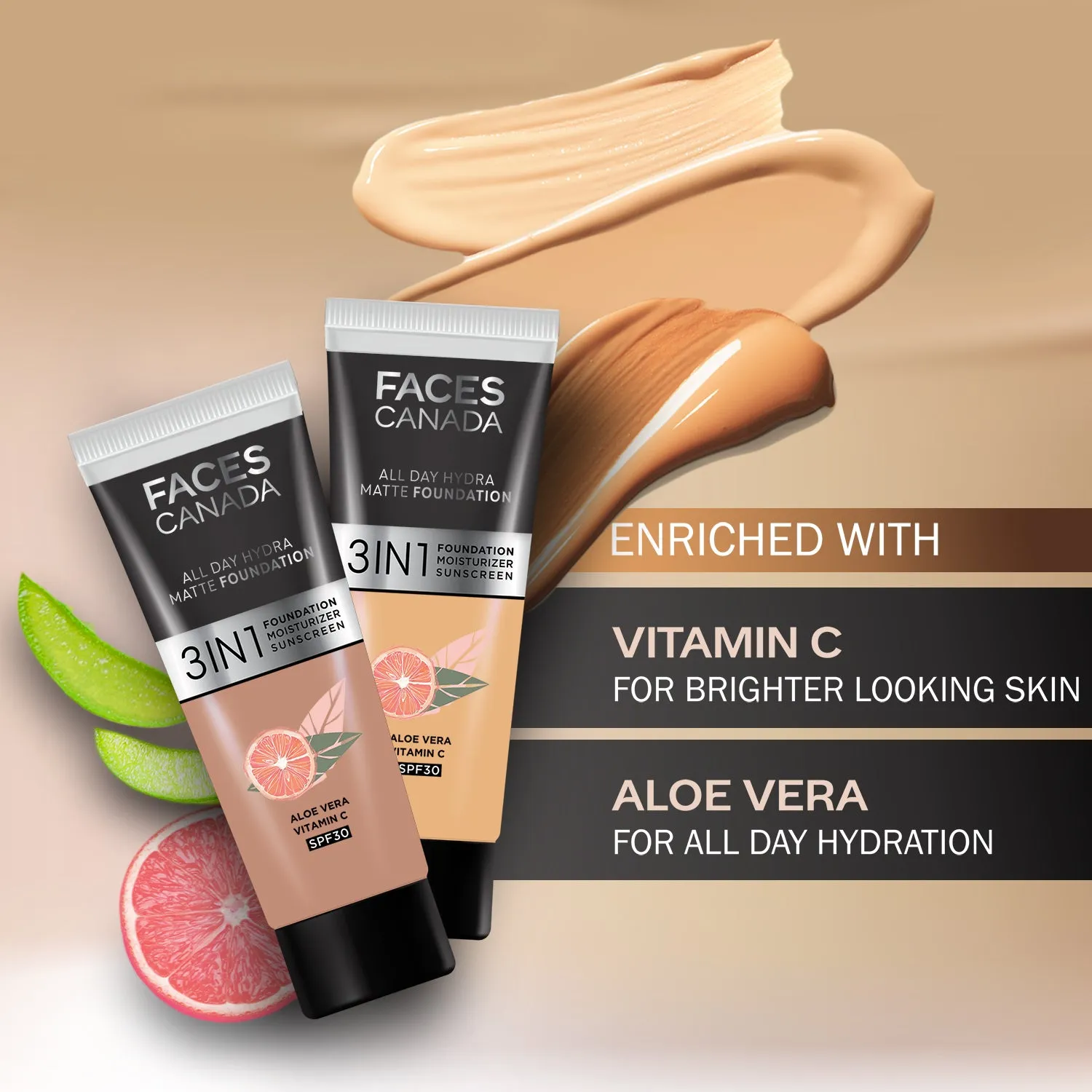 FACES CANADA All Day Hydra Matte Foundation Caramel Natural 023 15ml