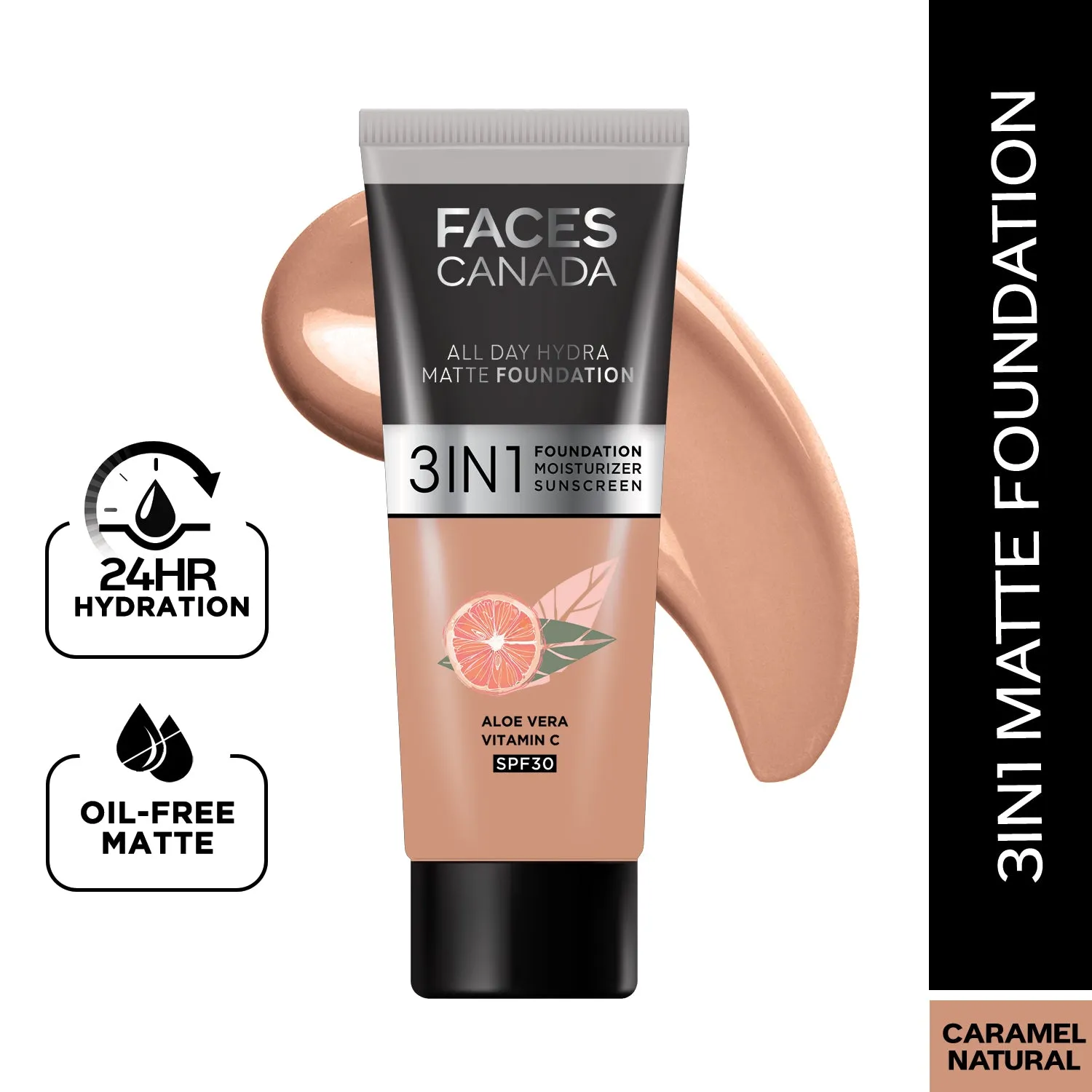 FACES CANADA All Day Hydra Matte Foundation Caramel Natural 023 15ml