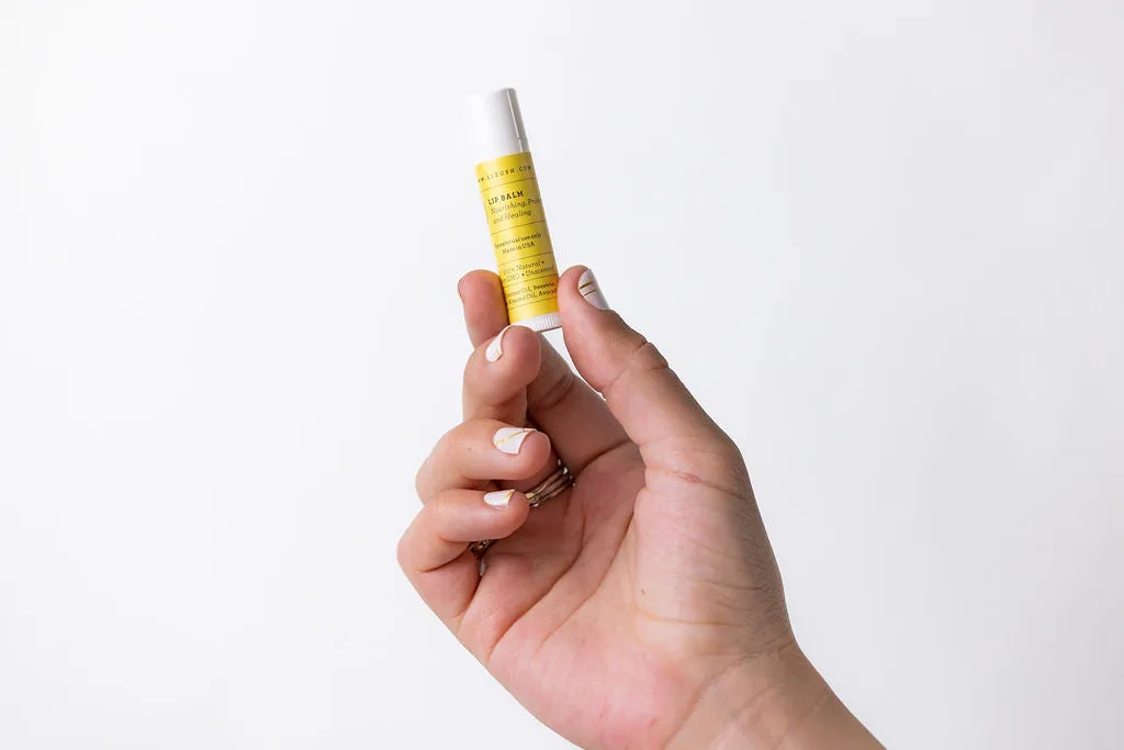 Lip Balm, Set of 3 Natural Unscented Lip Balms - Nourishing and Moisturizing