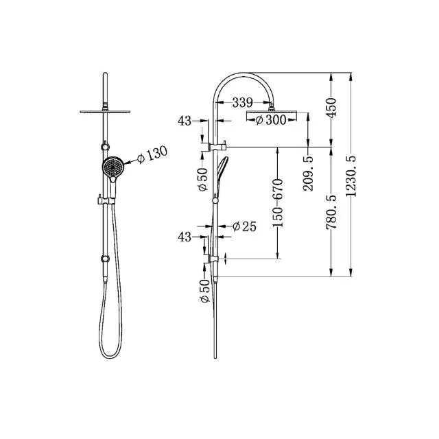 Nero Mecca Twin Shower With Air Shower II Matte White
