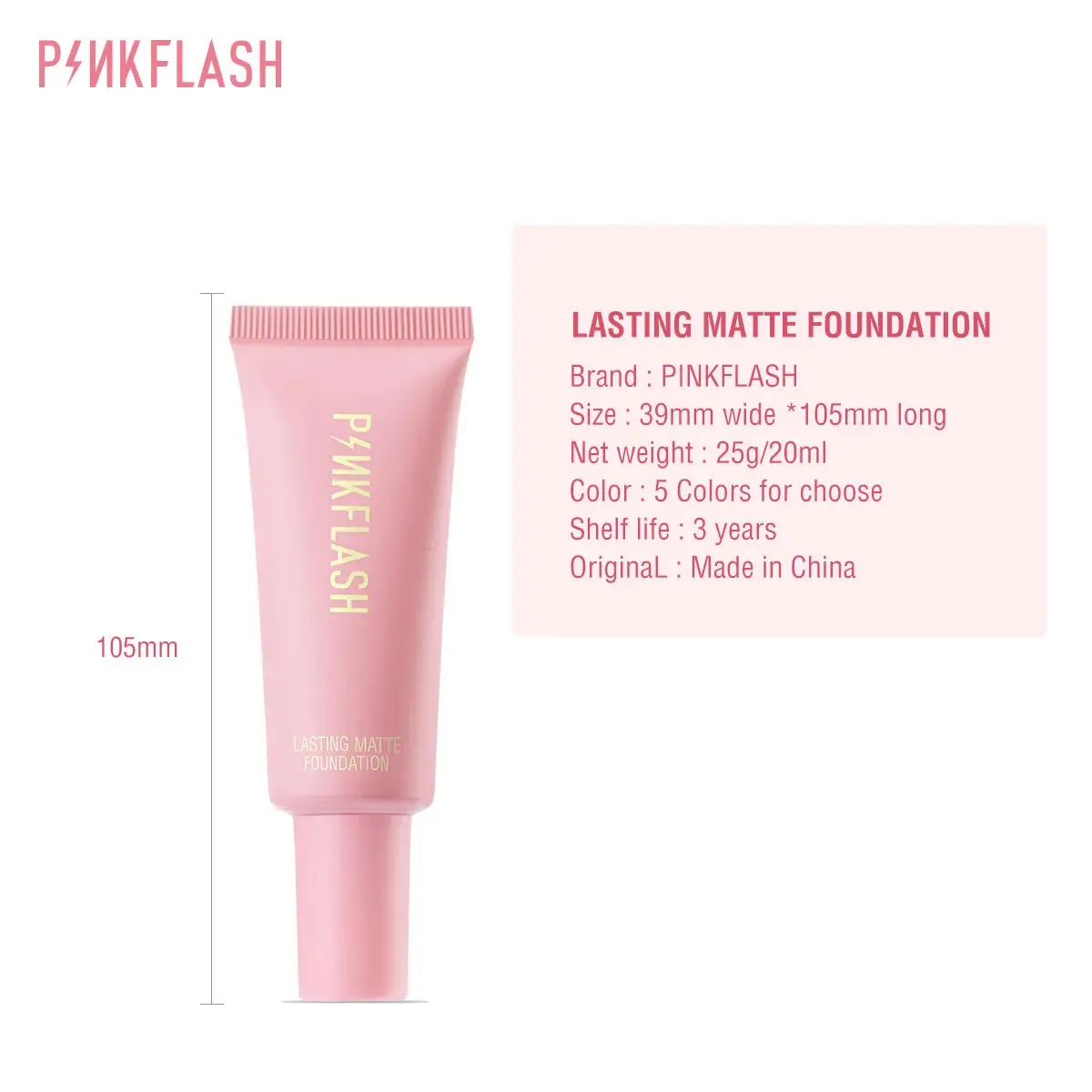 PINKFLASH Oil Control Matte Base Natural Make Up Look Foundation