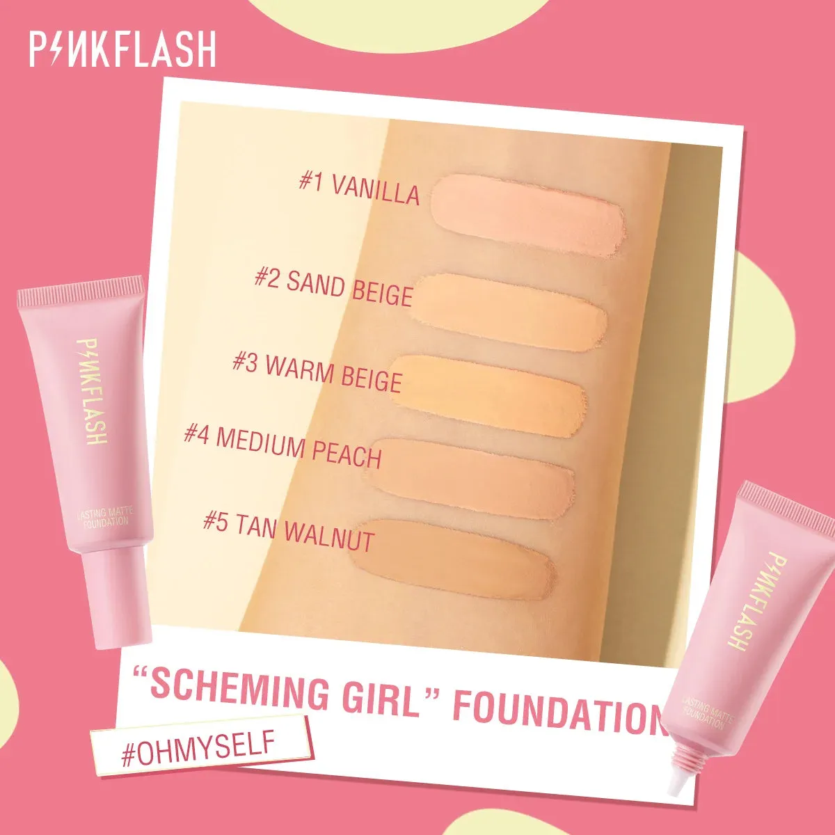 PINKFLASH Oil Control Matte Base Natural Make Up Look Foundation